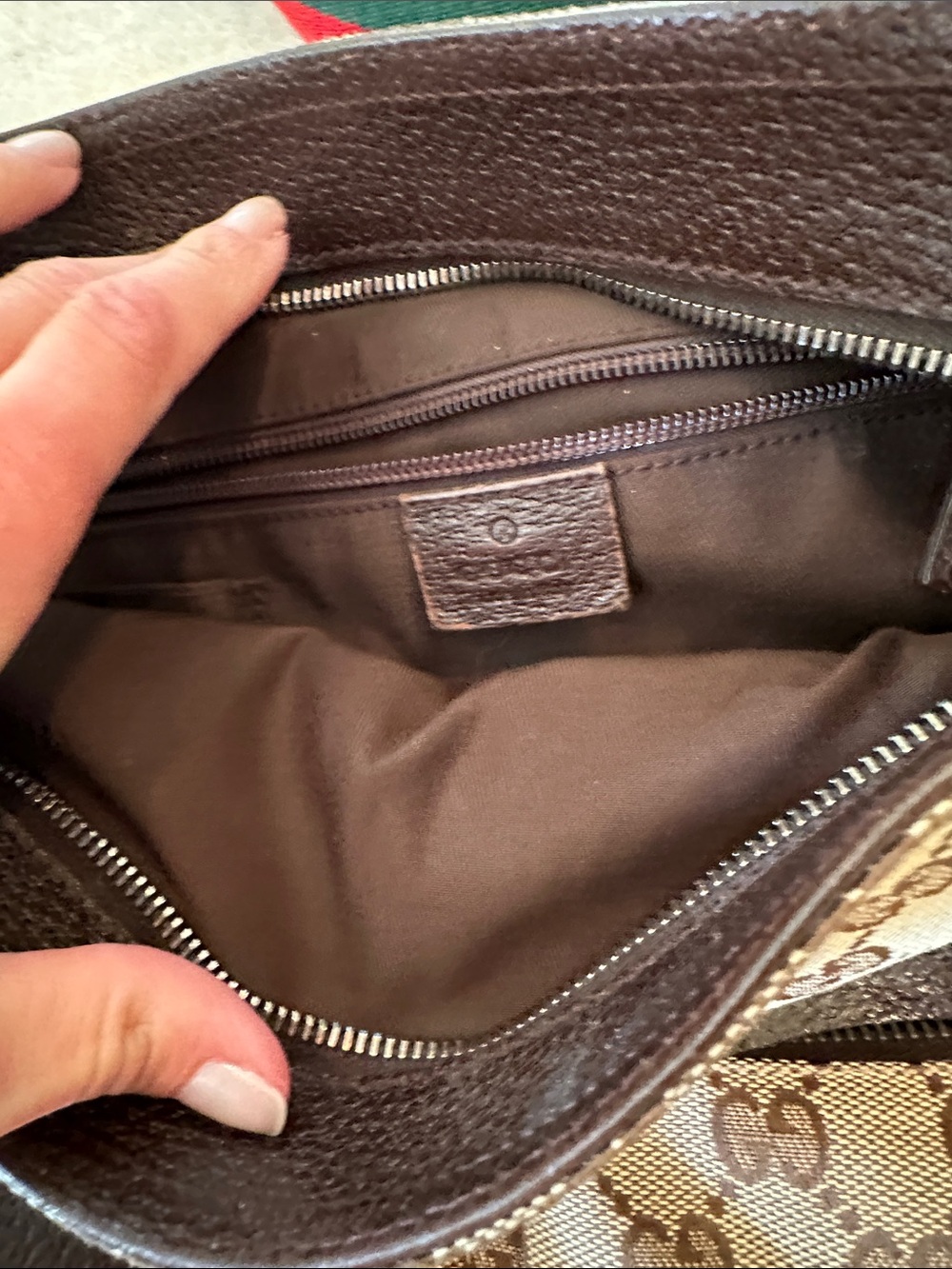 Authentic Gucci Monogram Double Pocket Messenger Bag - Picture 9 of 16